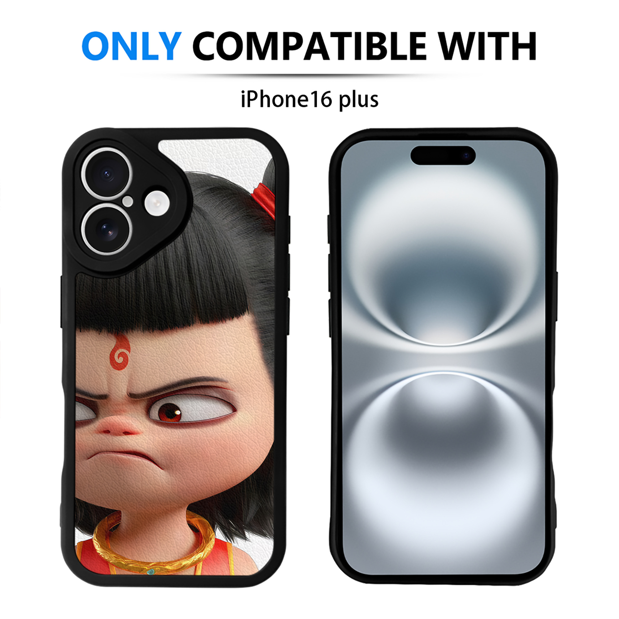 （画像用） Ne Zha 2 ナタ 魔童の大暴れ 【iPhone 16シリーズ対応】シリコンスマホケース（レザー調） 材質：シリコン